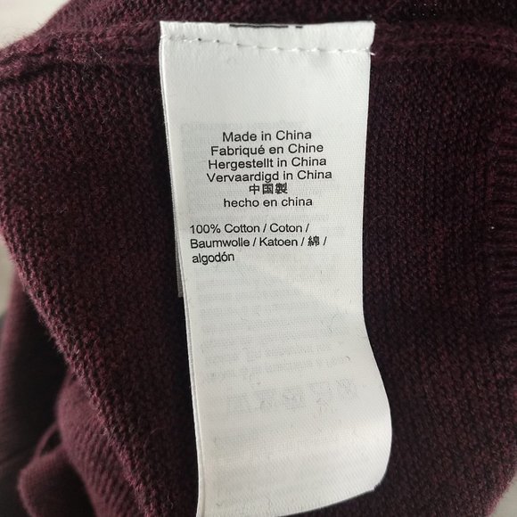 J. Crew XS 100% Cotton Sweater Dark Red - Picture 7 of 7